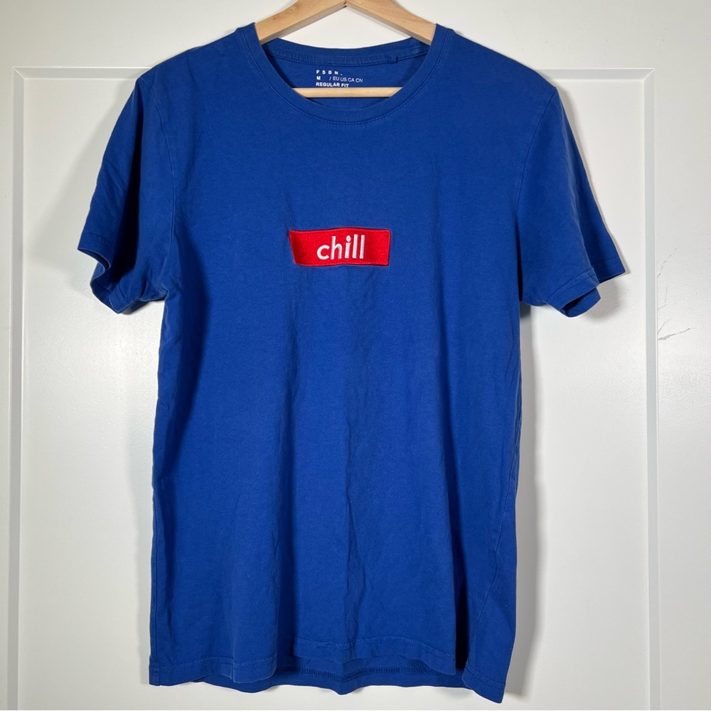 Blue Embroidered “Chill” T Men’s Medium